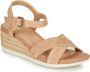 Geox Sleehaksandaaltjes D ISCHIA CORDA met sleehak in raffia-look - Thumbnail 3