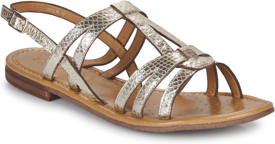 Geox D Sozy S Flat Sandalen voor dames, LT Gold, 40 EU, Lt Gold, 40 EU