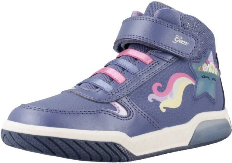 Geox J Inek sneakers met lichtjes paars Meisjes Imitatieleer Printopdruk 31