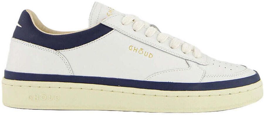 Ghoud Witte platte schoenen met blauwe details