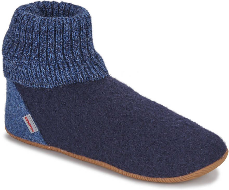 Giesswein Blauwe Gesloten Pantoffels met Bontvoering - Foto 4