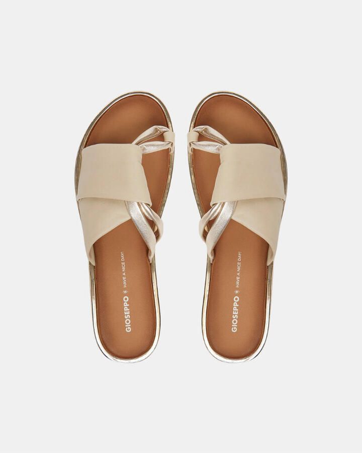 Gioseppo Platte leren sandalen met metallic detail - Foto 3