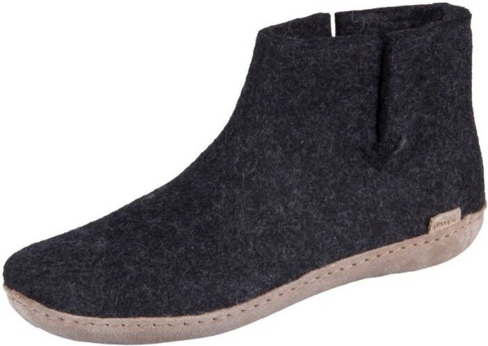 Glerups Hoge Wollen Sloffen Leren Zool Zwart - Foto 3