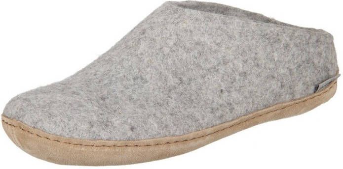 Glerups Slipper met leren zool-Grijs - Foto 2