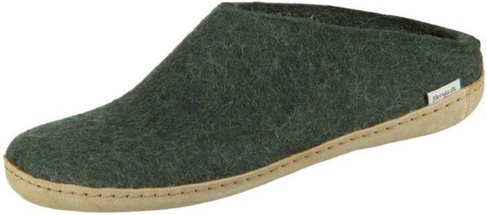 Glerups Groene wollen pantoffels Green - Foto 3