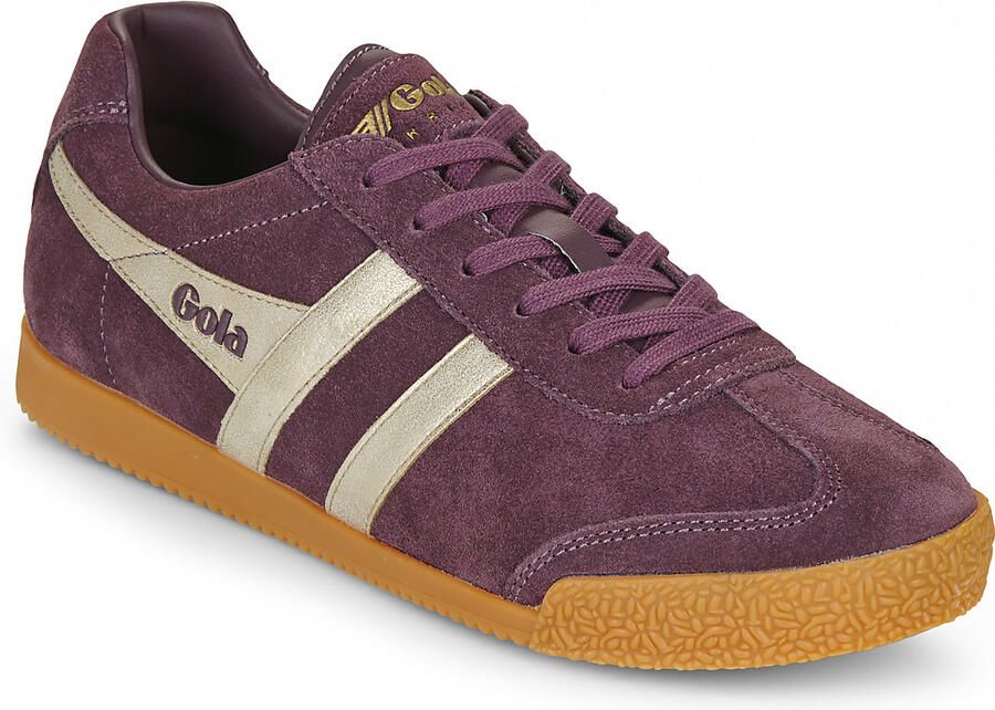 Gola Harrier Mirror suède sneakers donkerbruin goud - Foto 9