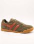 Gola Harrier suède sneakers kaki oranje - Thumbnail 3