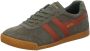 Gola Harrier suède sneakers kaki oranje - Thumbnail 10