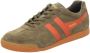 Gola Harrier suède sneakers kaki oranje - Thumbnail 12
