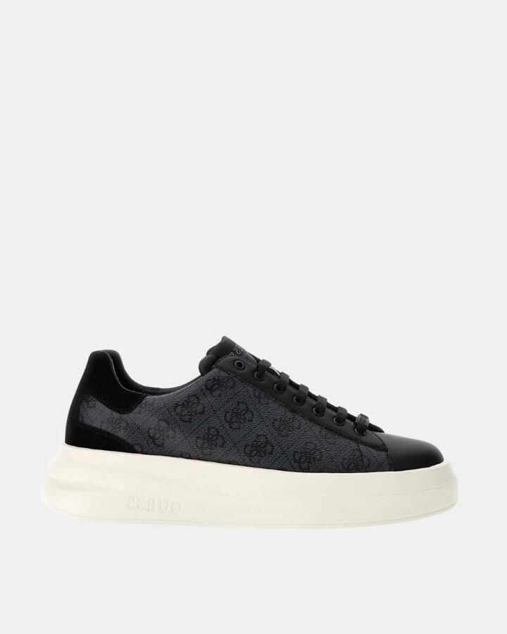 Guess Zwarte Sneakers 4G Logo Suède Inzetstukken Black Heren - Foto 5