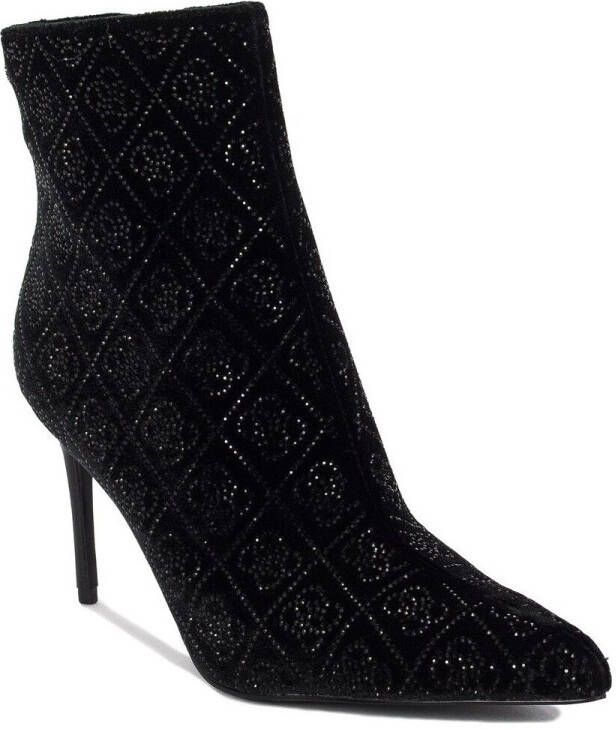 Guess Zwarte suède enkellaars met puntige neus voor dames Black Dames - Foto 6