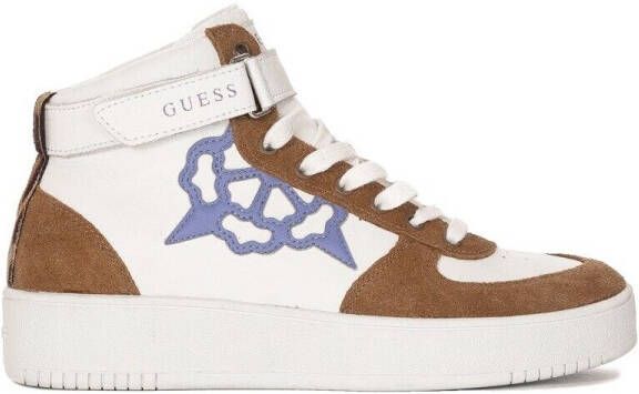 GUESS Dames VYVES Witte-Bruine Sneakers met Logo - Foto 2