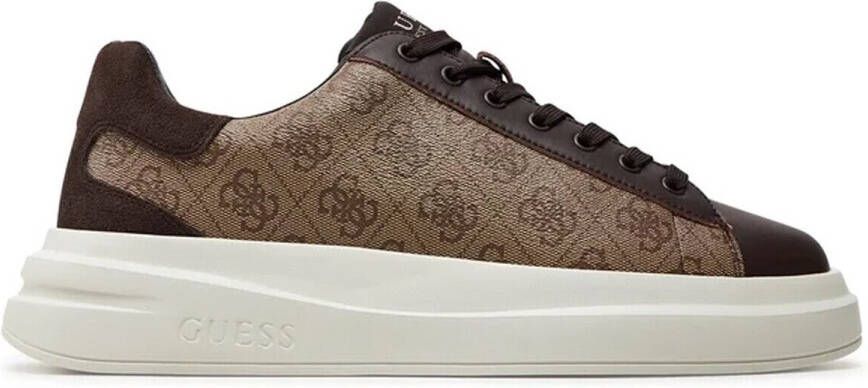 Guess Beige Sneakers 4G Logo Suede Inserts Beige Heren - Foto 3