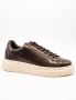 Guess Bruine Leren Distressed Sneakers Brown Heren - Thumbnail 2