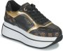 Guess Zwarte en bruine PU-schoenen voor dames met gouden details Zwart Dames - Thumbnail 3