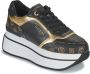 Guess Zwarte en bruine PU-schoenen voor dames met gouden details Black Dames - Thumbnail 3