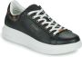 Guess Dames Sneakers Vibo van leer zwart bruin Wit Dames - Thumbnail 3