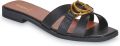 Guess Slippers van leer met labeldetail model 'SYMO' - Zwart