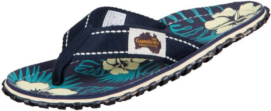 Gumbies Teenslippers Unisex Blue Hibiscus Blauw Geel Groen - Foto 2
