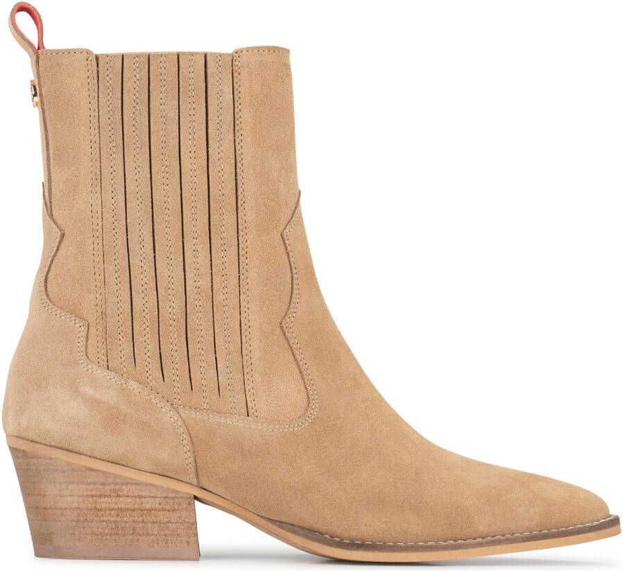 Haboob Claire Enkellaarsjes Enkelboots met rits Dames Beige - Foto 4