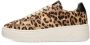 Haboob suède sneakers met panterprint bruin - Thumbnail 3