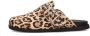 Haboob Amelie suède clogs met panterprint beige bruin - Thumbnail 3
