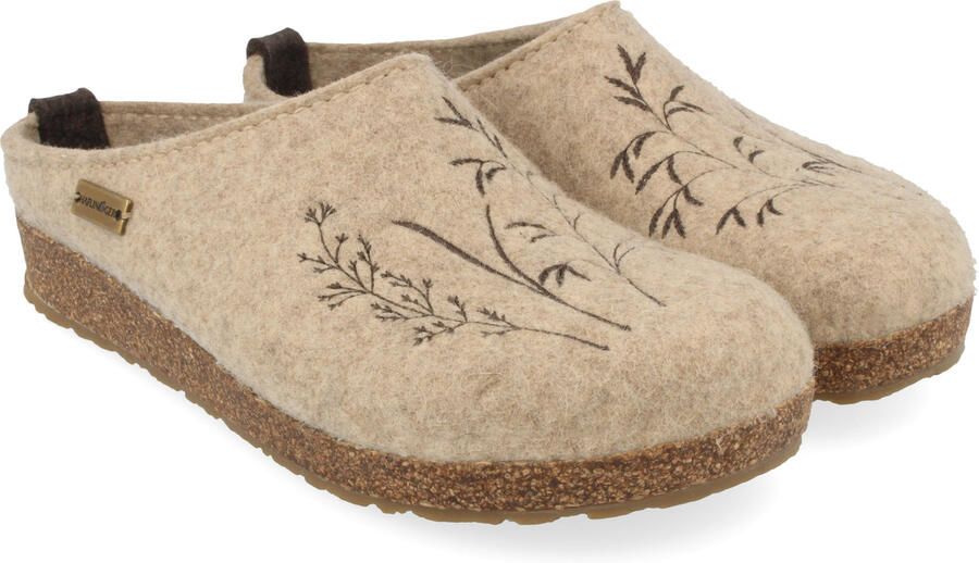 Haflinger Women's Grizzly Meadow Pantoffels beige