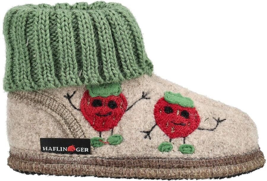 Haflinger Kid's Hüttenschuh Erdbeere Pantoffels beige - Foto 2