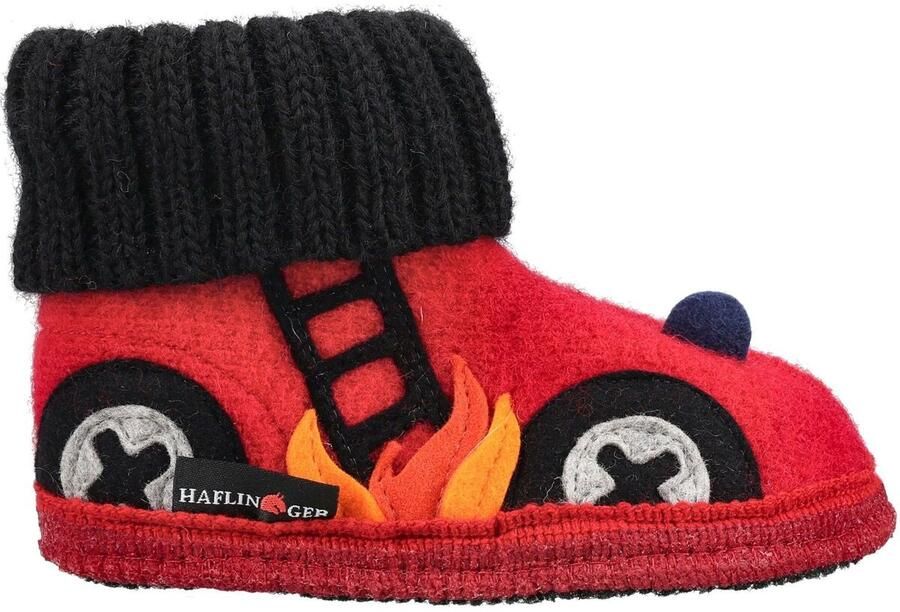Haflinger Kid's Hüttenschuh Feuerwehr Pantoffels rood - Foto 2