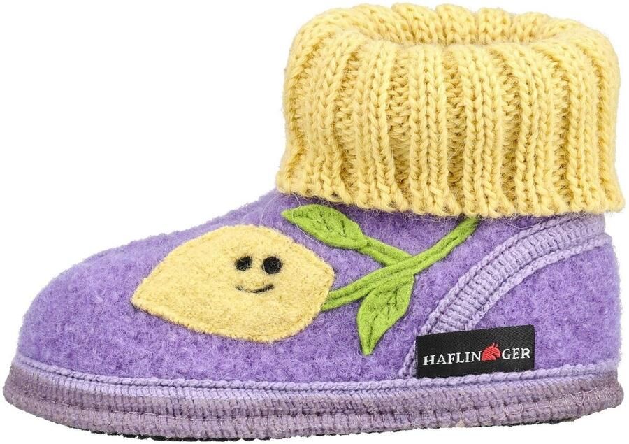 Haflinger Kid's Hüttenschuh Zitrone Pantoffels purper - Foto 2