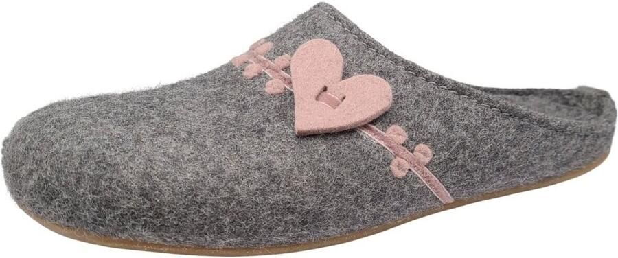 Haflinger Women's Everest Coeur Pantoffels grijs - Foto 2