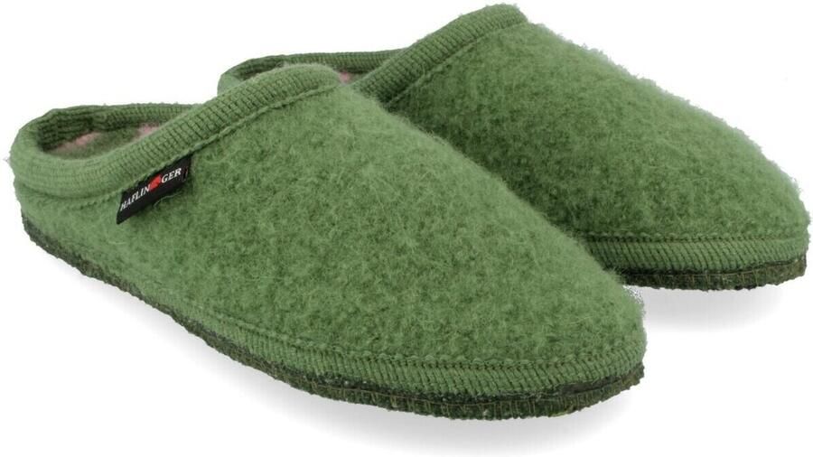 Haflinger Walktoffel Striped Pantoffels groen olijfgroen