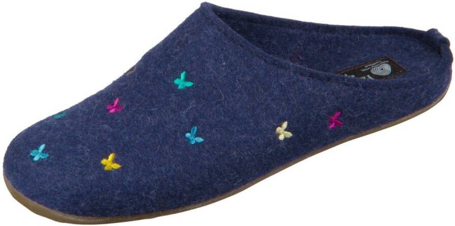 Haflinger Women's Everest Farfalline Pantoffels blauw