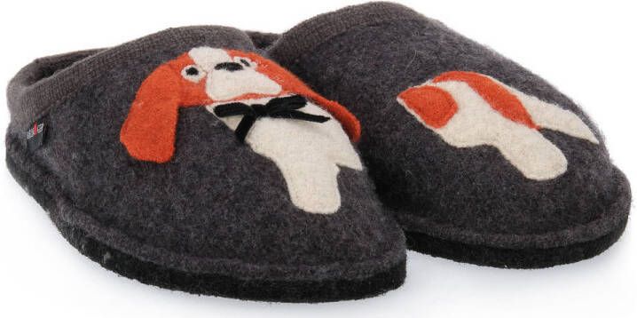 Haflinger Slippers SPANIEL ANTHRAZIT WALKSTOFF CALZ G