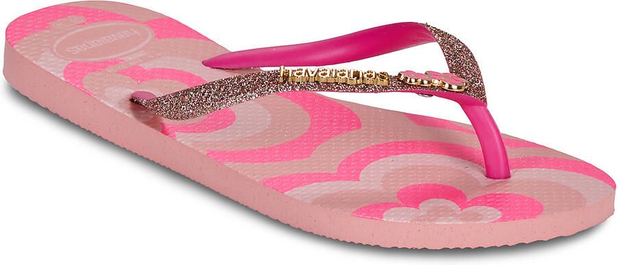 Havaianas HAV. KIDS SLIM GLITTER II BLOSSOM Roze FLUX Meisjes Slippers blossom Roze flux - Foto 2