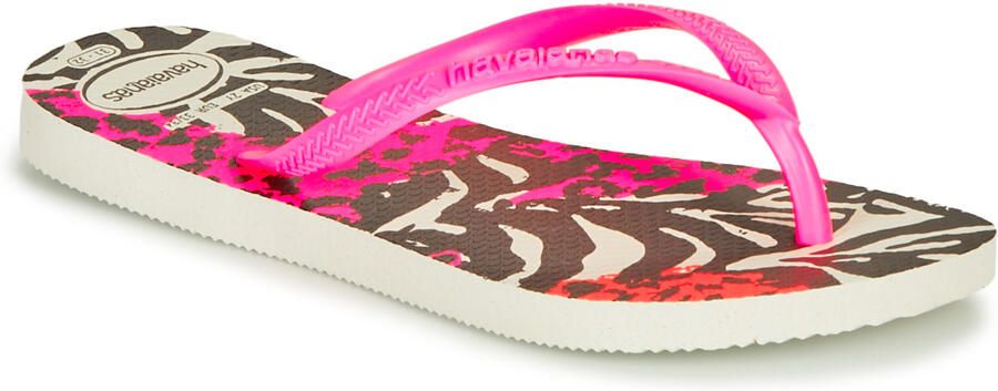Havaianas Slim Animals Meisjes Slippers White Shocking Pink - Foto 4