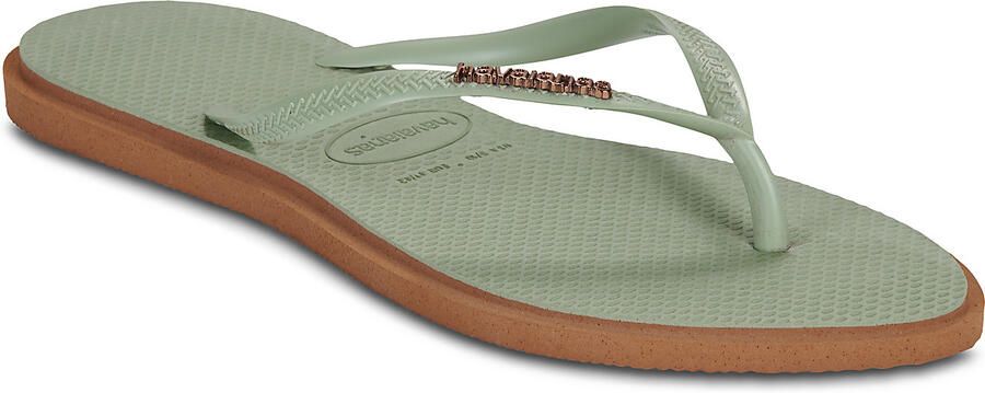 Havaianas HAV. SLIM POINT RUST SMOKE Groen Dames Slippers rust smoke Groen - Foto 2