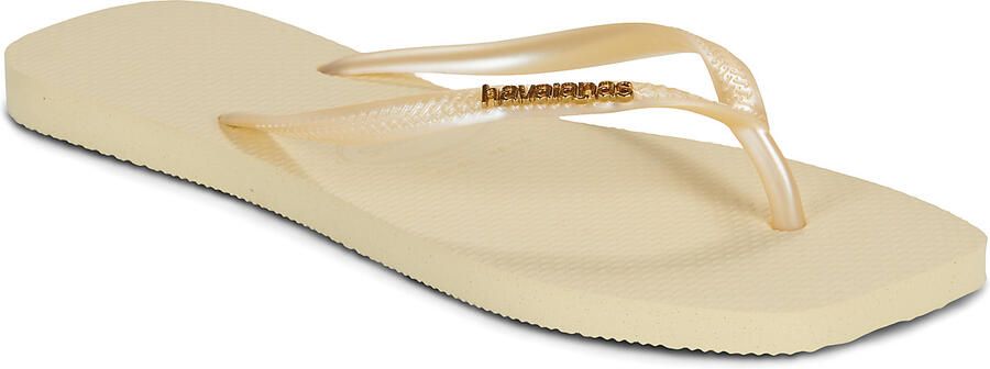 Havaianas Slim Square Logo Metallic Flip Flops Dames Crème- Dames Crème - Foto 2