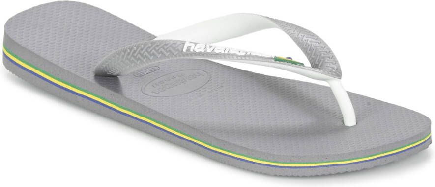 Havaianas Brasil Mix Slippers Unisex Steel Grey White White - Foto 4