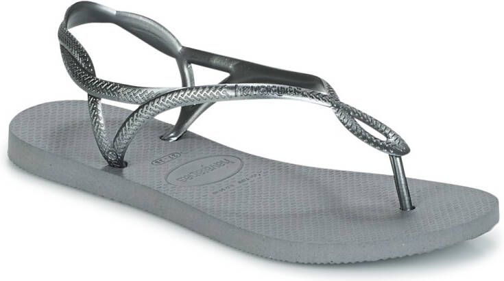 Havaianas Sandalen Luna met fijne riempjes in vlecht look - Foto 4