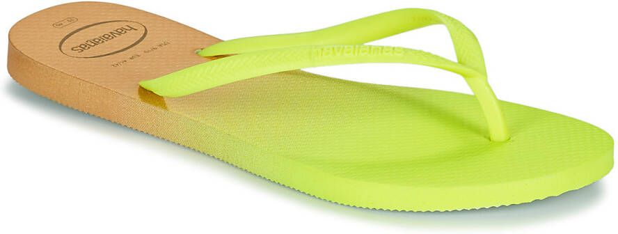 Havaianas Slim Dames Slippers White Fluorescent Galactic Green