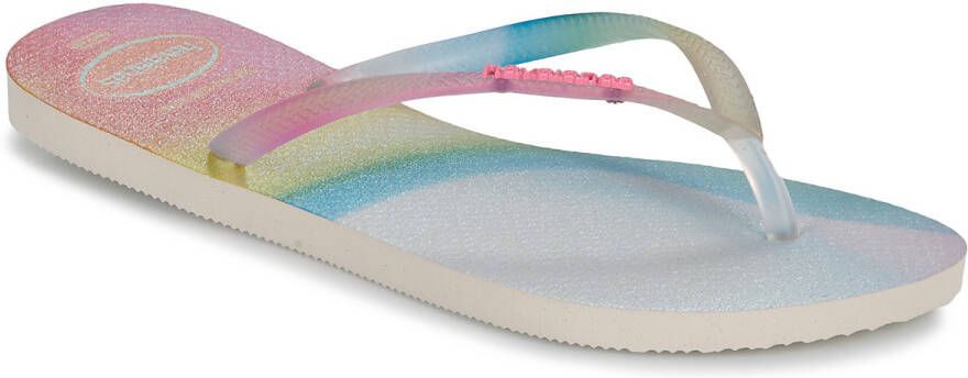 Havaianas Slim Metallic Rainbow Dames Slippers Beige - Foto 2