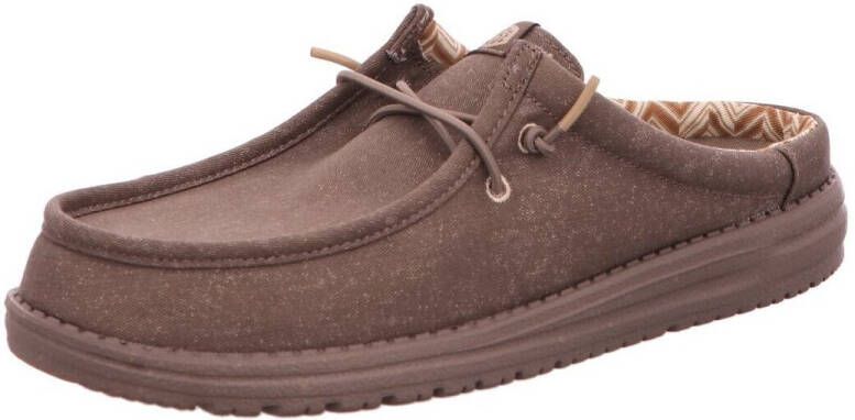 HeyDude Wally Slip Canvas Sandalen bruin