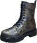 Laza i Alize leren veterboots met slangenprint goud - Thumbnail 4