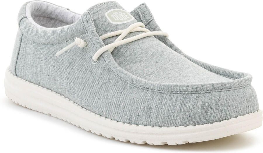 HeyDude Wally Stretch Jersey Sneakers turkoois grijs - Foto 5