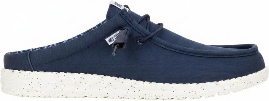 HeyDude Wally Slip Canvas Sandalen blauw wit