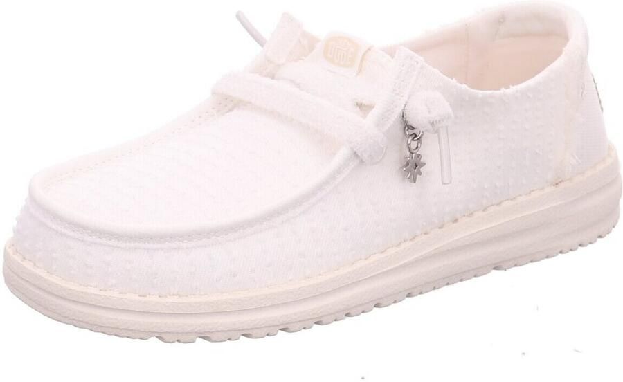 HEYDUDE Wendy Frayed Canvas Dames Instappers Snow White - Foto 2