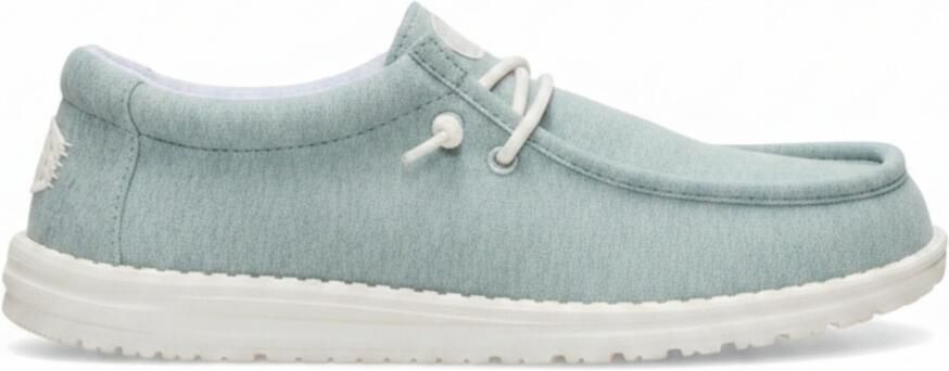 HeyDude Wally Stretch Jersey Sneakers turkoois grijs - Foto 3