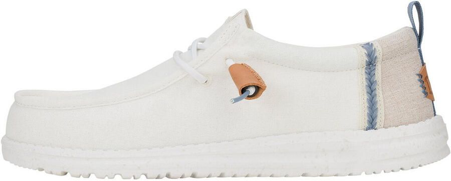 Hey Dude Wally Summer Linen Mokassins Wit Grijs Comfortabele Instap - Foto 3