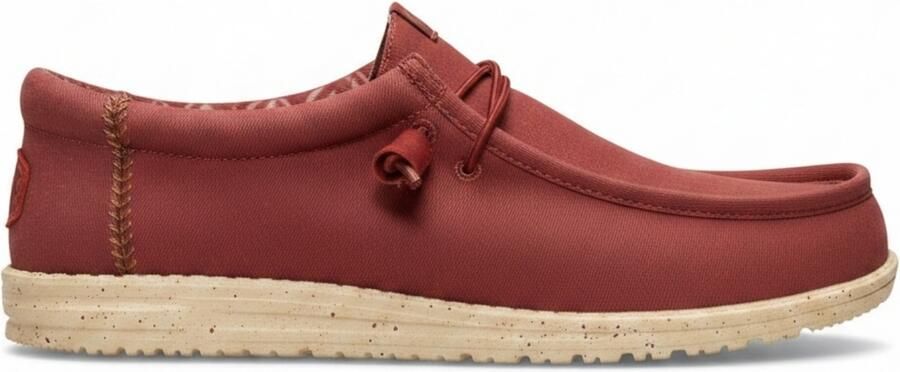 Hey Dude Wally Stretch Canvas Mannen Rood mocassins